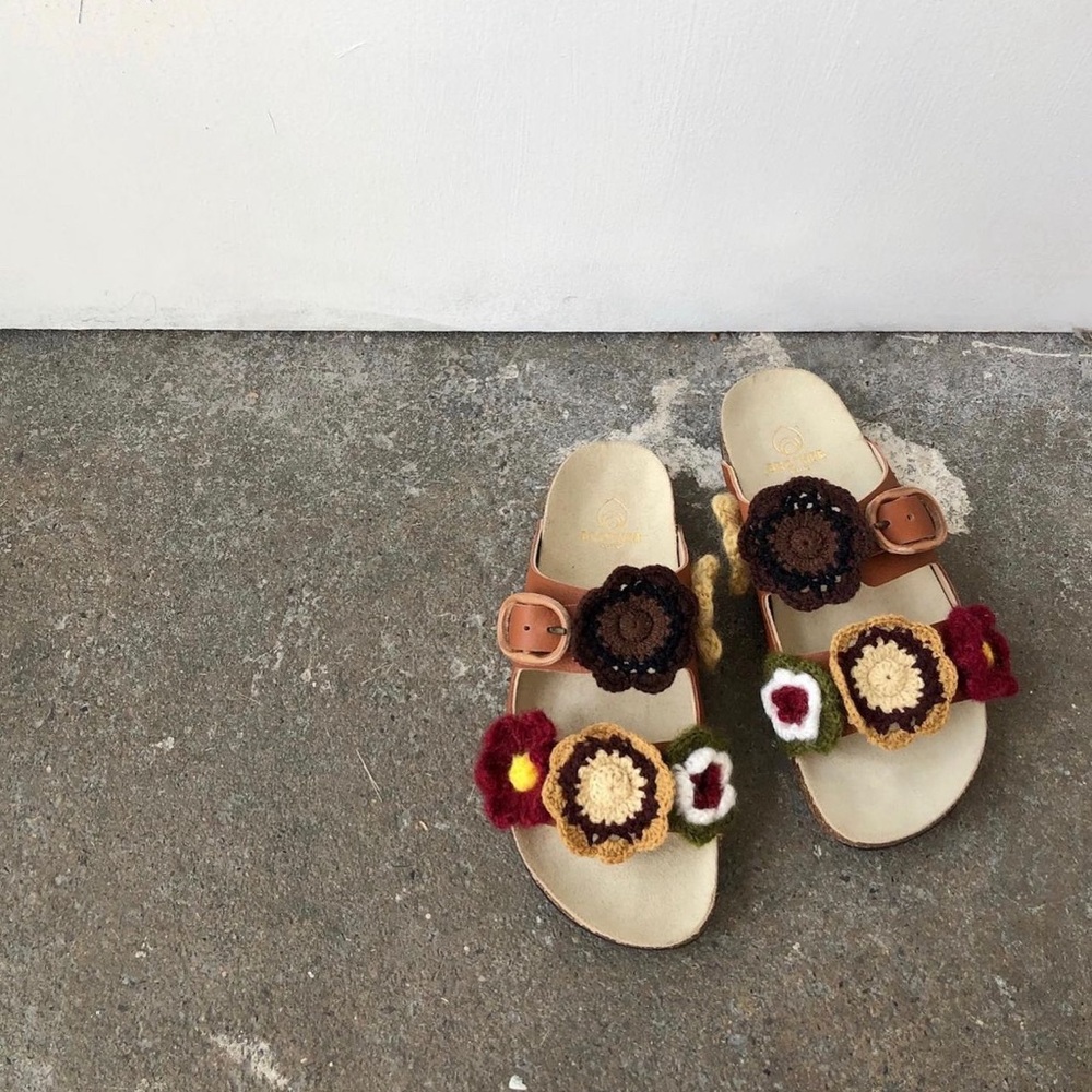 Brother Vellies Greg Sandals 10 Crochet Floral